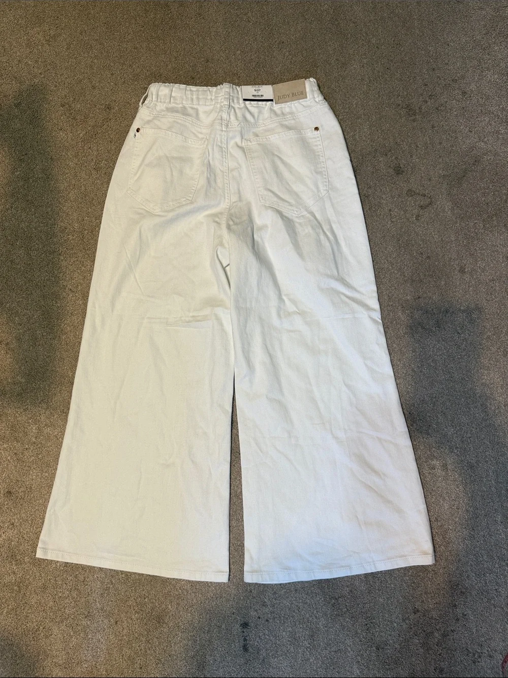 Judy Blue White High Waist Wide Palazzo Jeans Size 5/27 X Short - Picture 4 of 7